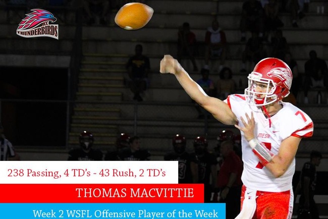 Thomas MacVittie, Trevor Russell Earn Week 2 WSFL Player of the Week Honors