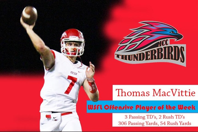 Thomas MacVittie Earns Week 1 WSFL Offensive Player of the Week Honors