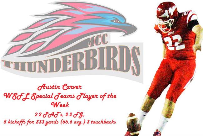 Kicker Austin Carver earns WSFL Special Teams Player of the Week