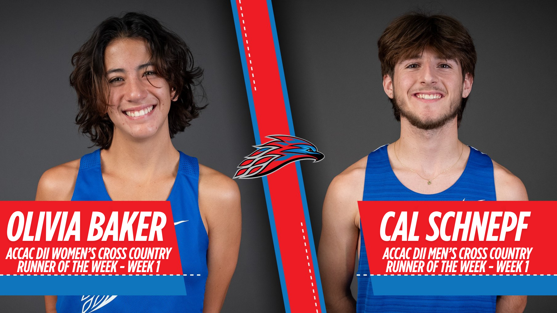 Olivia Baker & Cal Schnepf earn ACCAC Runner of the Week honors