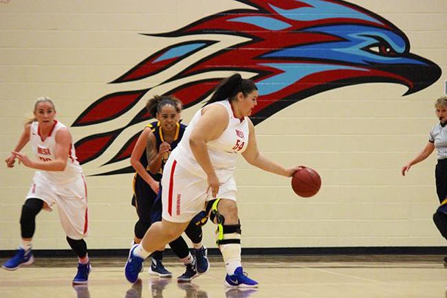 Allies Fuller(#54) finished with four points and two steals in the win over Phoenix College Wednesday night (photo by Samantha Miller)