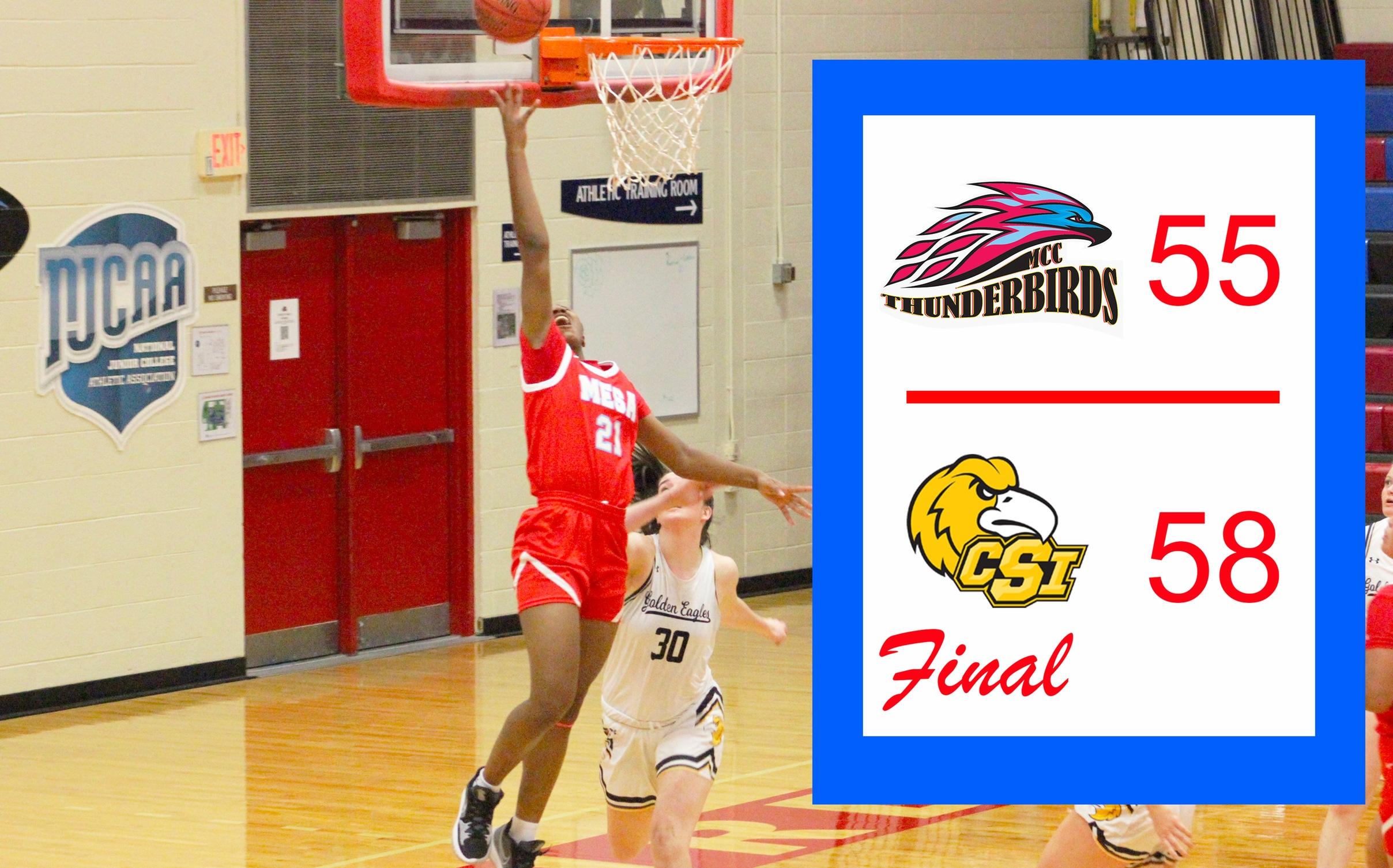 Game Tying Buzzer Beater Falls Short, T-Birds Lose 58-55 to  CSI Friday Night