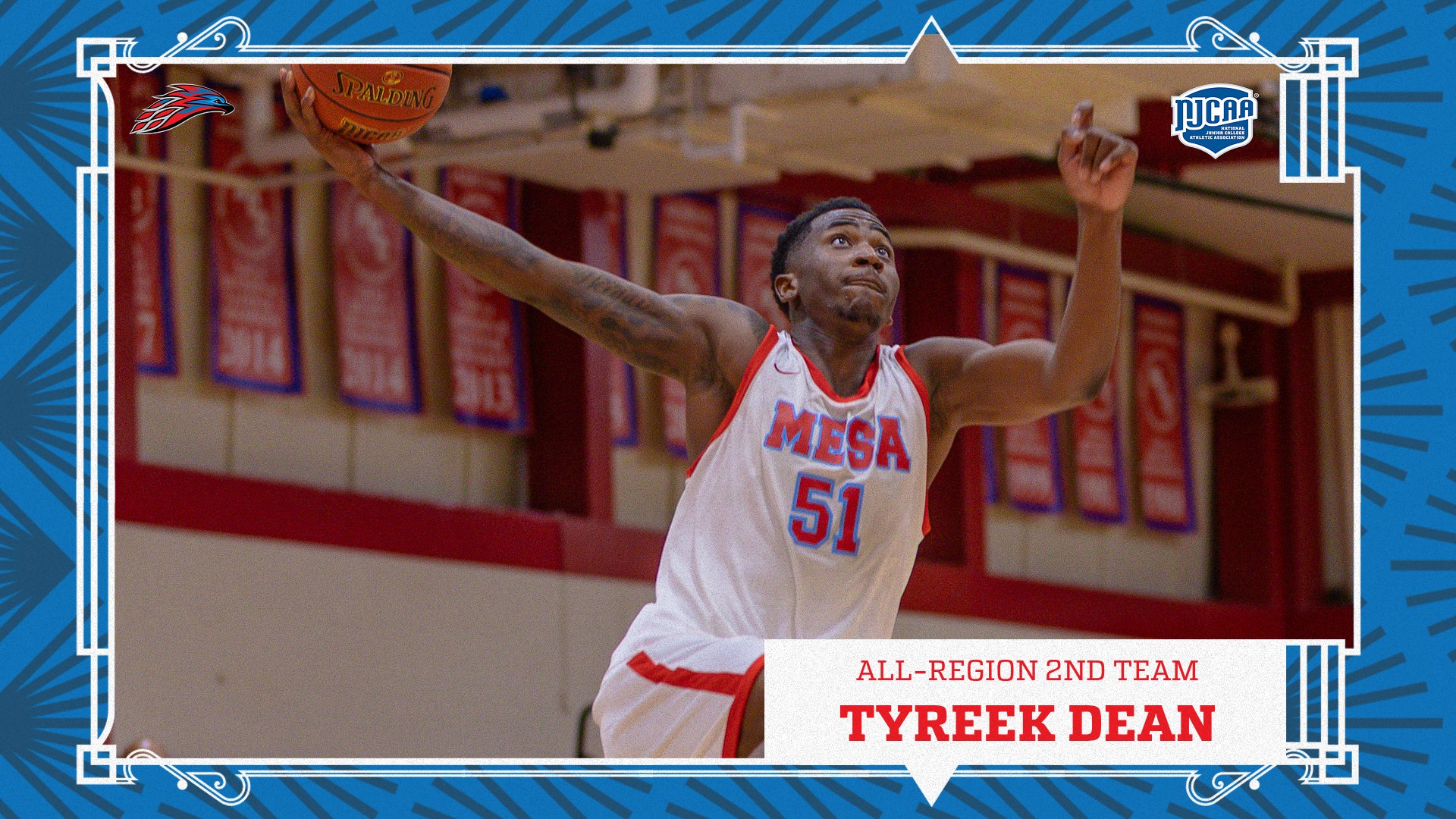 A photo of Tryeek Dean with caption of his being named to the All-Region 2nd Team