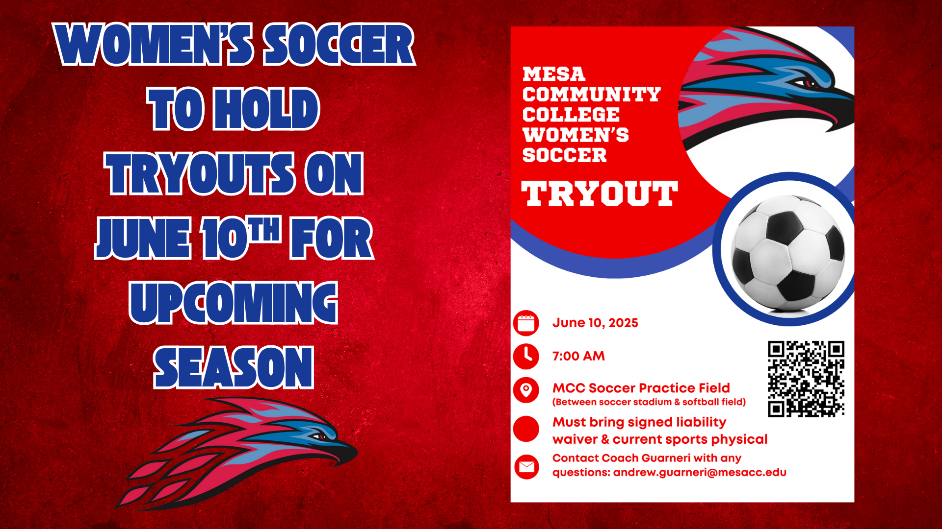Women's Soccer to hold tryouts on June 10th
