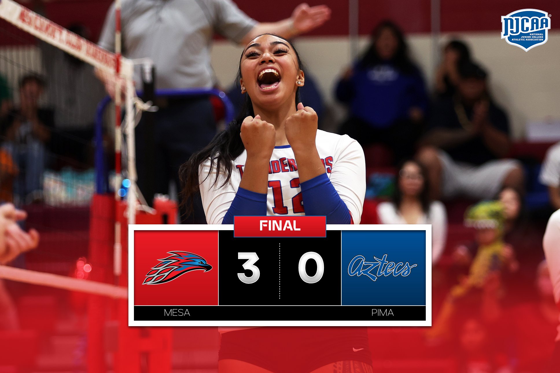 NO. 1 MESA VOLLEYBALL SWEEPS NO. 4 PIMA TO ADVANCE TO REGION I DII FINAL