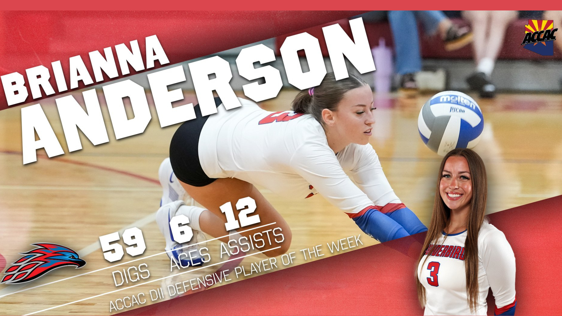 Anderson earns second her ACCAC DII Defensive Player of the Week honor